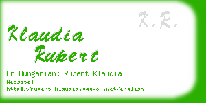klaudia rupert business card